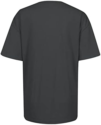 Топ Тениска за Жени Лято Есен Облекло с Къси Ръкави през Цялата Силует Памук Графичен Плюс Размер Забавно Риза 86 86