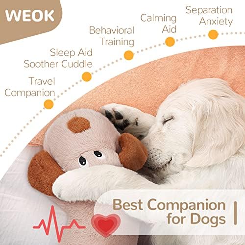 Играчка за сърдечна Дейност на Кученце WEOK, Играчка за ударите на Сърцето на кучето за облекчаване на тревожност при раздяла,