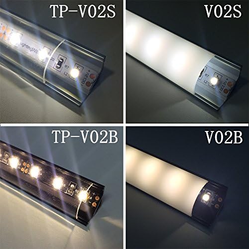 LightingWill Прозрачен Капак LED Алуминиев Канал V-Образно Ъглово Определяне на 3,3 Ft/1 М 10 Бр Черно Экструзионный