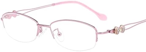 HELES Женски Овални Очила За четене Без Рамки От Метална Сплав с една лупа за четене с Антирефлексно UV покритие, Очила