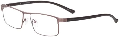 HELES Мъжки слънчеви Очила за четене с едно зрение в метална рамка TR с пълна рамки UV + 420cut, Блокиране на Синя Светлина,