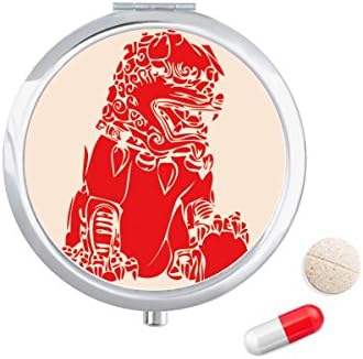 Китай Червен Лъв На Хартиен Разрез Патриотизъм Хапчета За Носене В Джоба Кутия За Съхранение На Лекарства Контейнер