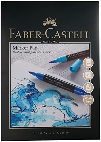Бележник за художествени и графични маркери Faber-Castell, A2, Бескислотная Клеенчатая хартия, 70 ГОРИВО, 50 Листа, Дръжки