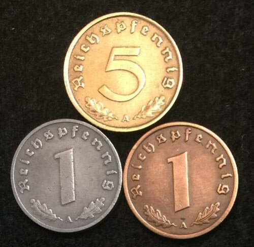 DE 1939 Редки немски монети от Втората световна война Исторически Автентични артефакти на Втората световна