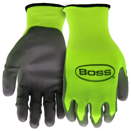 Мъжки работна ръкавица BOSS с тактилни гърчове, повишена видимост, с антиоксидантна полиуретанова боя с покритие,