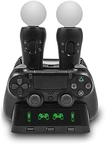 YOMENG 4 в 1 Контролер Зарядно Устройство, Зарядно устройство Поставка за Playstation PS4 PSVR VR Move