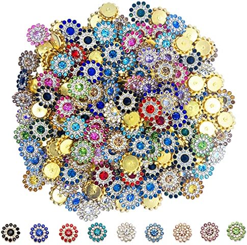 Бутони 200 бр планински кристал, 14 мм, бутони за декорация от кристал цвете бутона sew на бутоните - бутони за бродерия