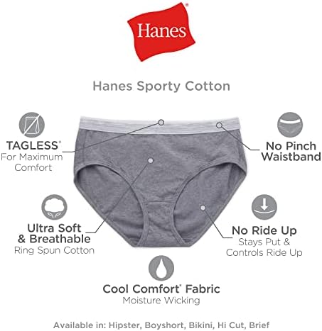 Комплект женски спортни чорапогащи Hanes, Памучно хипстерское бельо (варианти на пенсионно осигуряване)