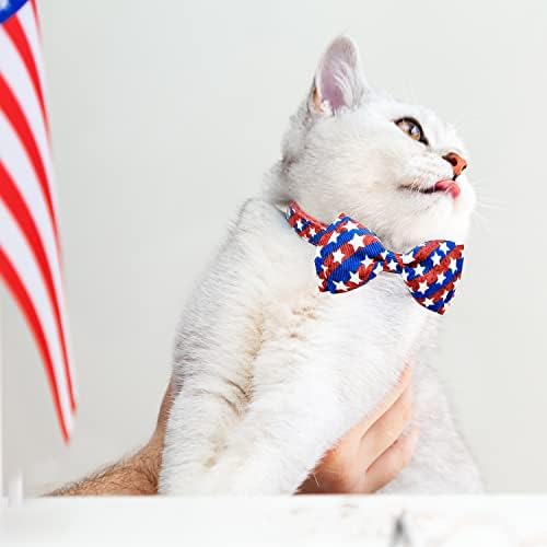 Нашийник с папийонка за котка 4-ти юли, американска шапка с изображение на коте, на Звездите, Ден на Независимостта, Отколовшийся