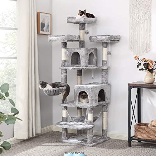 Комплект за Етажната собственост BEWISHOME Large Котка на Дърво с няколко нива, Голям Котешки Кула с Когтеточками
