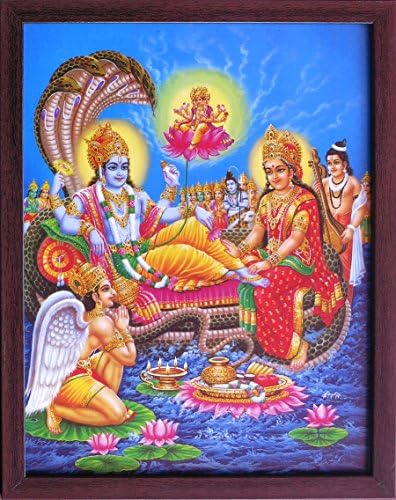 Магазин за занаяти Ананта Саянам Вишну с Брахмой, Свещения Религиозен Плакат, Поради Различни аспекти на индийския религиозен