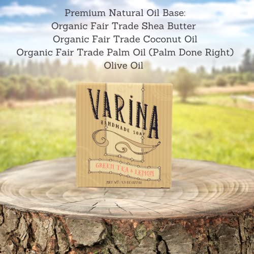 Сапун Varina Natural Green Lemon Tea Bar-Soap - Нежното Почистване за Чувствителна кожа, Различни - 3 опаковки - Чувствам