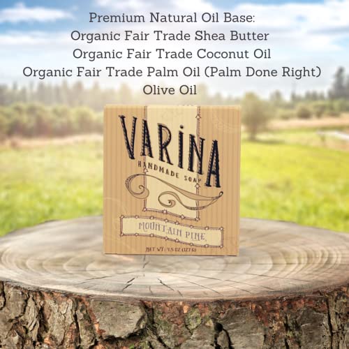 Сапун Varina Natural Mountain Pine Bar Сапун - Нежно Почистване за Чувствителна кожа, Свежо - 3 опаковки - Чувствам Здрава