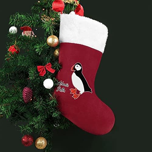 Птица Атлантическия Пуффин Коледни Чорапи, Чорапи с Плюшено Камина, Висящи за Домашен интериор Елхи