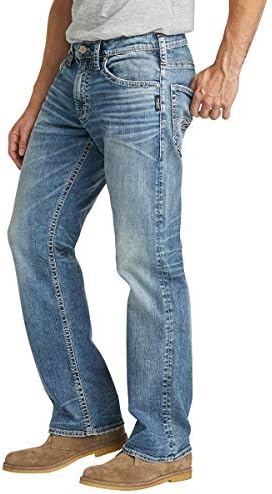 Silver Jeans Co. Мъжки дънки Зак Свободно намаляване с директни штанинами