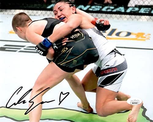 Карл Эспарза с автограф и подпис на 8x10 снимка UFC MMA JSA COA Роза Намаджунас