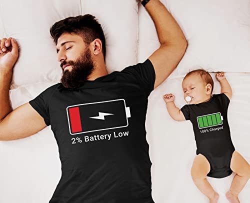 Комплект ризи Tstars за татко и бебе с ниско ниво на заряд на батерията, Комплект тениски за баща и Син и Дъщеря