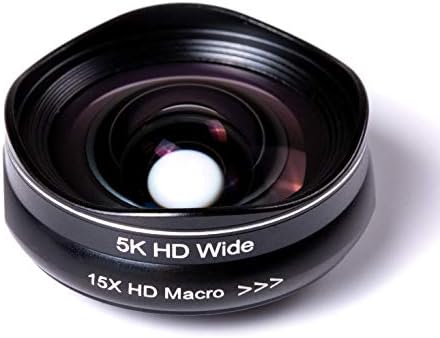 Обектив за камера на мобилен телефон Lensgik MPL-001, Широкоъгълен HD 2 в 1 и комплект макрообъективов 15X HD с клипс