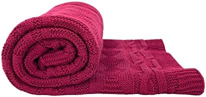 Вязаное одеяло за детска стая и Свободни, Супер Меко и дышащее от памук (Размер 40x35 инча)