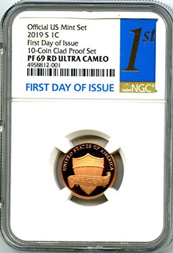 Монетен ДВОР на САЩ 2019 година Lincoln Union Shield PROOF ПЪРВИЯ ДЕН на ИЗДАВАНЕ Пени Цент PF69 RD UCAM NGC