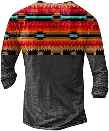 Мъжки Моден Случайни Пуловер, Потник, Свободна Тениска с 3D Цифрово Принтом, С Дълъг Ръкав и V-образно деколте, Ретро,