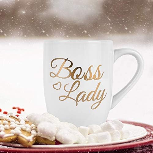 YHRJWN Boss Lady Кафеена Чаша за Жените е Забавно Кафеена Чаша за Коледни Подаръци, Нестандартен Подарък за Жени Boss Коледа