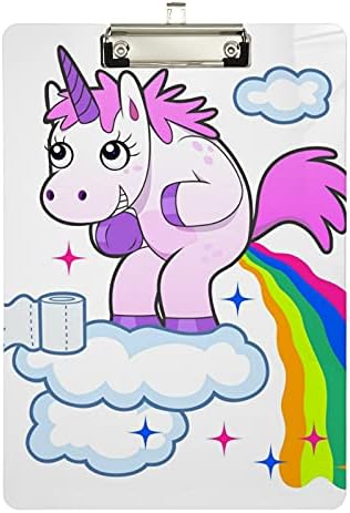 Забавни Клипборды ALAZA Rainbow Unicorn за Деца, Ученици, Жени, Мъже, Пластмасов Нископрофилен Стяга с Размер на Буквата, 9