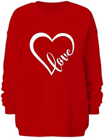 Дамски Hoody Love Heart За Тийнейджъри, Риза за Свети Валентин, Hoody С Надпис Love Heart, Върховете на Свети Валентин,
