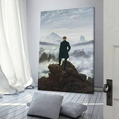 Скитник Над морето от мъгла Художествена Картина на Платното за печат Украса на стената Плакат Печат върху