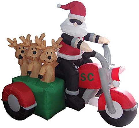 Комплект от ДВЕ УКРАСА за коледното парти, включва коледната в Дядо Коледа с височина от 5 фута и три от северни елени