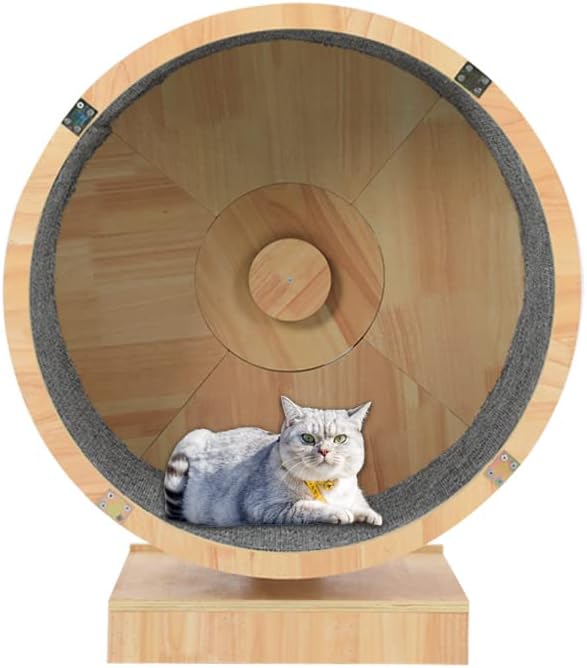 Laddawan Cat Exercise Wheel Покрита лекоатлетическа Писта cat Runway, с Устройство За Отслабване, за Фитнес, Котешки