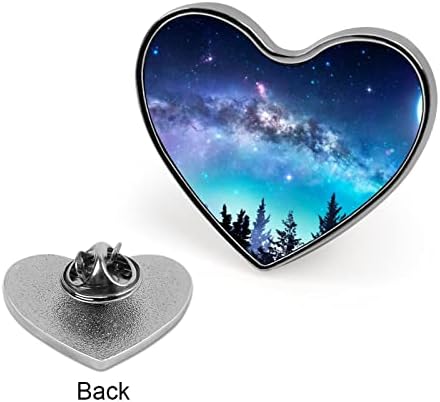 Карфици-Бутони с изображение на Млечния Път и Луната за Раницата, Значки във формата на Сърце, Прекрасни Брошки-Игли за