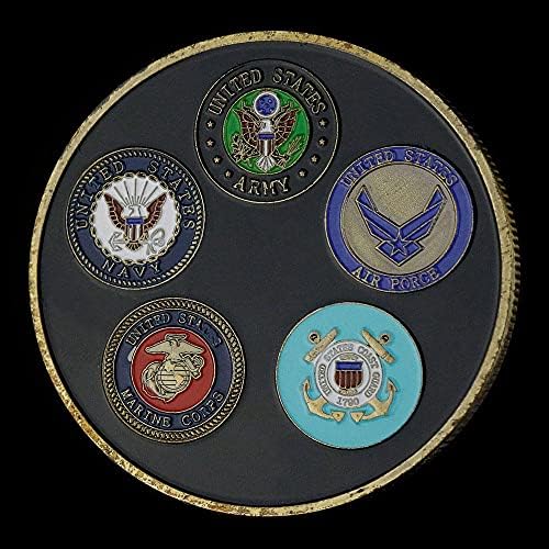 Военна монета на САЩ Земя на Свобода Дом на Смелите Събиране на подаръци Художествена Черна Позлатена Медна Възпоменателна