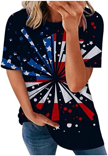 Къс Ръкав 2023 Дрехи през Цялата Силует Памук Графичен Блуза Свободно Намаляване на Тениска за Жени Риза Лято