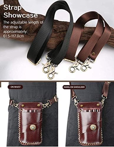 YUESFZ Професионални Ножици За Коса чанта за Носене Ретро Кожени Чанти Поясная чанта Побира 4 Ножици Притежателя