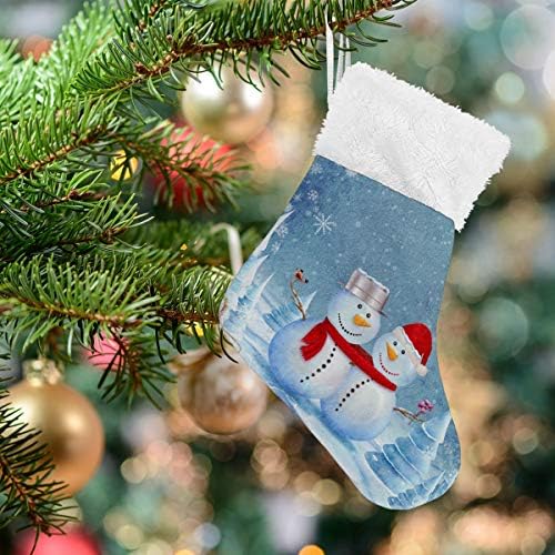 Коледни Чорапи ALAZA Щастливите Приятели от Снеговиком, Класически Персонализирани Малки Чулочные Украса за Семейни
