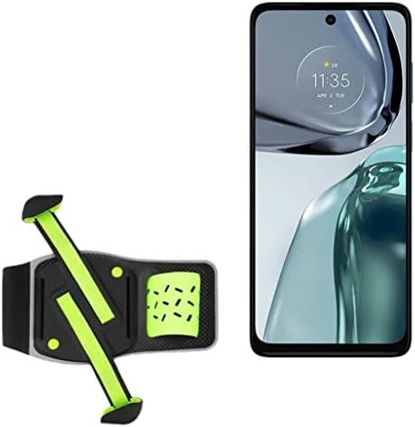 Кобур BoxWave, съвместима с Motorola G62 5G - Превръзка FlexSport, Регулируема превръзка за тренировки и тичане за Motorola G62 5G - Ярко-зелен