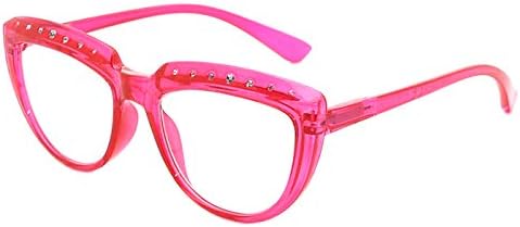 Очила за четене Eyekepper за жени, Очила за четене С Кристали, Големи Очила с Формата на Полумесец - Червен