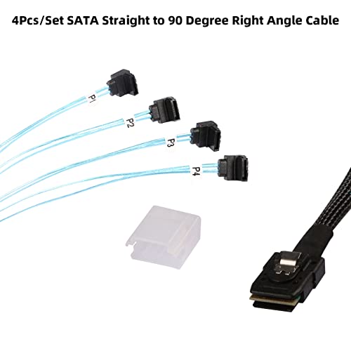 Универсален кабел Mini SAS-SATA, 36-пинов хост контролер СФФ 8087-4X SATA (целеви) кабел (СФФ-8087-SATA Forward Breakout), съвместим с PERC H310, RAID-контролер (на 1 m / 3,3 фута)