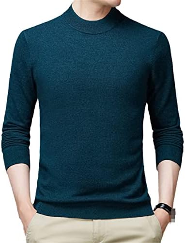 Модерен Вязаный Пуловер от вълна VIZANLY, Топъл Мъжки Пуловер с висока воротом, Есента Случайни Пуловер