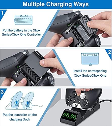 Зарядно устройство Sunnny Контролер за Xbox One, Xbox Series & One S/X, двойно-контролер, включително 4 своята практика, е подходящ за контролер One & Series