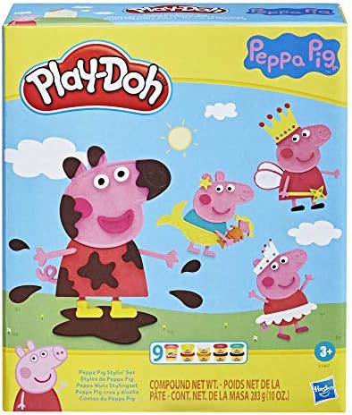 Слот комплект Play-Doh , Заушка Пеппа, Игрална набор от Свинче Пеппа с 9 Банки и 11 инструменти, детски Играчки Свинче Пеппа