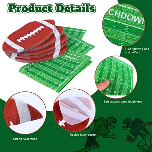 400 Опаковки Салфетки за футболните партита, Хартиени Салфетки Футболна форми за Еднократна употреба за Футболни Салфетки,