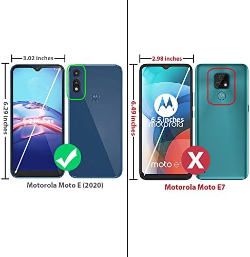 TJS е Съвместим с калъф Motorola Moto E 2020 г., с [Защитно фолио за екран от закалено стъкло], метален пръстен