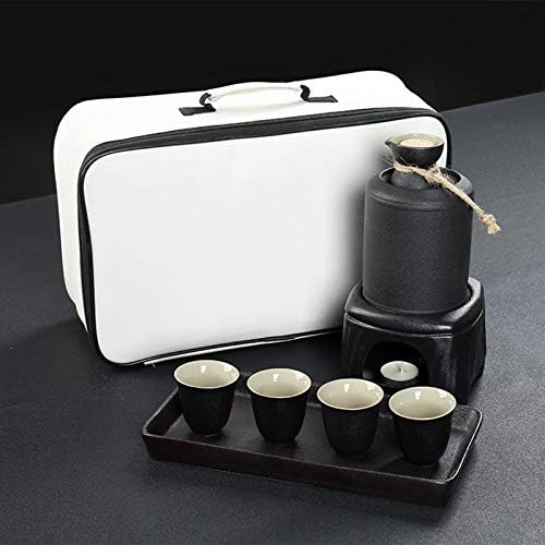 Керамичен комплект за саке Lhh с грелкой, Традиционен Керамичен комплект за горещо саке, чаши за саке с гладка глазура Странни текстури, 8 бр. В комплект включва: 1 кот?