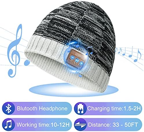 Bluetooth Шапки-Бини за мъже, Слушалки Син Зъб Шапка, Безжична Музикална Шапка с Bluetooth-Високоговорител, Уникални Технически Подаръци за момчета на възраст над 15 години, ?