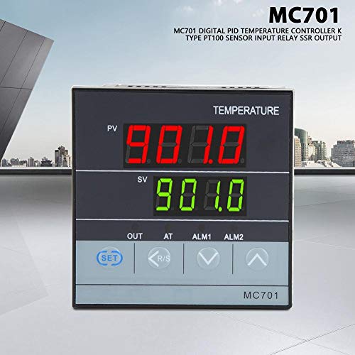 Цифров PID-Регулатор на температурата FTVOGUE MC701 K Тип PT100 Вход Сензор Реле SSR Изход с огън, устойчиви корпус, Термостат