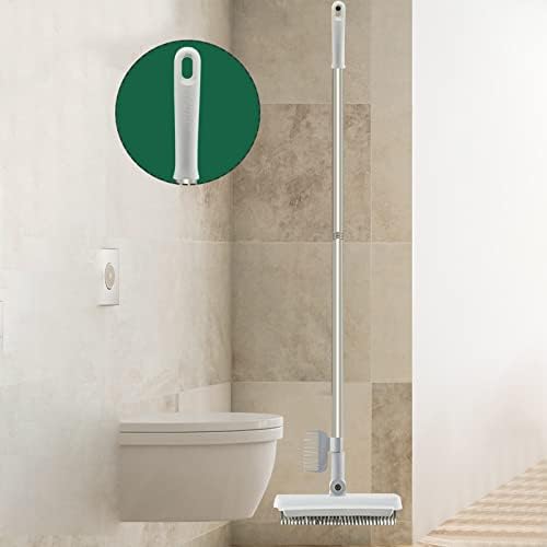 Четка за миене на подове с дълга дръжка, Здрав и богат на функции, е 2 в 1, Хуманен Дизайн, Нова Веерообразная четка за баня и плочки за почистване на баня, тераса, кухн?