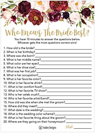 25 Прекрасни Цветове Колко добре Познавате Булката, Булчински душ за Младоженци или моминско парти Игра В Цветенце Кой по-Добре