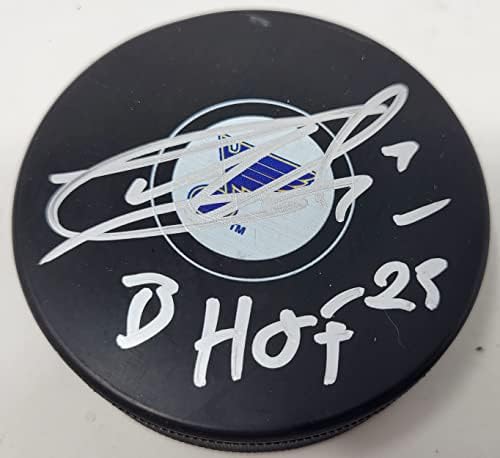 Миене с автограф на Хари Унгера Сейнт Луис Блус, логото на Залата на славата на NHL, Миене с Безплатен dice